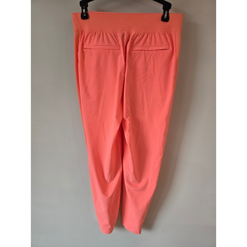Athleta Brooklyn Ankle Pant Coral Pink Ribbed Side Panel Tapered Trousers 4 - Picture 2 of 9